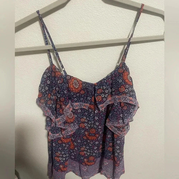 Joie Ghana Raspberry Silk Ruffle Tank S - Picture 4 of 5